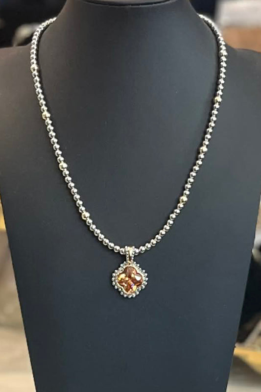 From Now on Quatrefoil Ball Chain Necklace-[option4]-[option5]-Cute-Trendy-Shop-Womens-Boutique-Clothing-Store