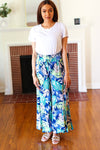Tropical Boho Smocked Waist Side Slit Palazzo Pants *online exclusive-[option4]-[option5]-Cute-Trendy-Shop-Womens-Boutique-Clothing-Store