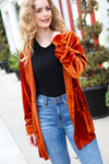 Dazzling Rust Velvet Button Down Tunic Top *online exclusive-[option4]-[option5]-Cute-Trendy-Shop-Womens-Boutique-Clothing-Store