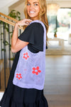 Lavender & Orange Floral Crochet Tote Bag *online exclusive-One Size Fits All-[option4]-[option5]-Cute-Trendy-Shop-Womens-Boutique-Clothing-Store