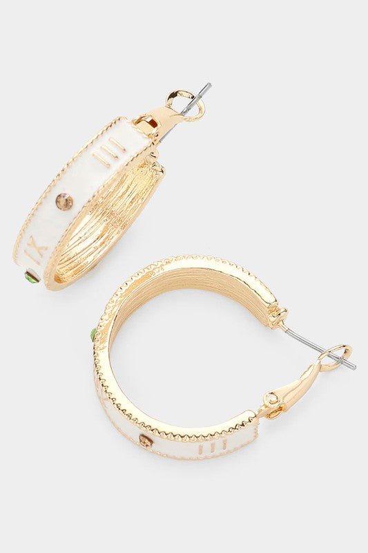 To Be Fair Roman Numeral Hoops-[option4]-[option5]-Cute-Trendy-Shop-Womens-Boutique-Clothing-Store