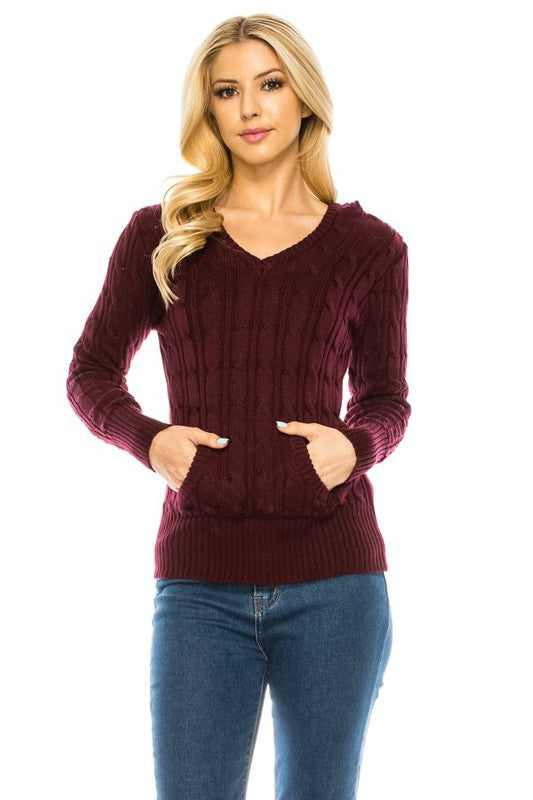 Attention Getter Burgundy Hooded Sweater-[option4]-[option5]-Cute-Trendy-Shop-Womens-Boutique-Clothing-Store