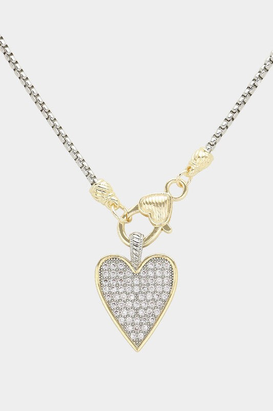 Love On The Line Stone Heart Necklace-[option4]-[option5]-Cute-Trendy-Shop-Womens-Boutique-Clothing-Store