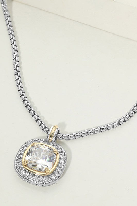 Sparkle That Counts Square Stone Necklace-Cute-Trendy-Shop-Womens-Boutique-Clothing-Store