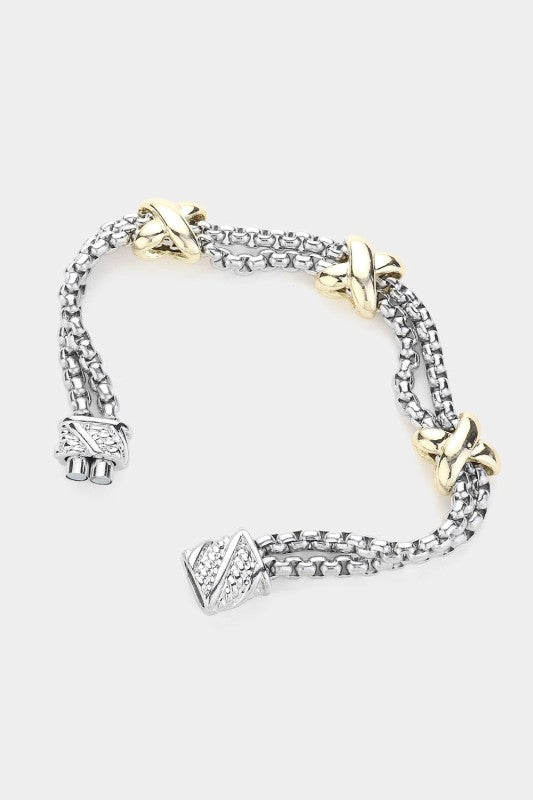 Triple Pleasure Mesh Chain Magnetic Bracelet-Cute-Trendy-Shop-Womens-Boutique-Clothing-Store