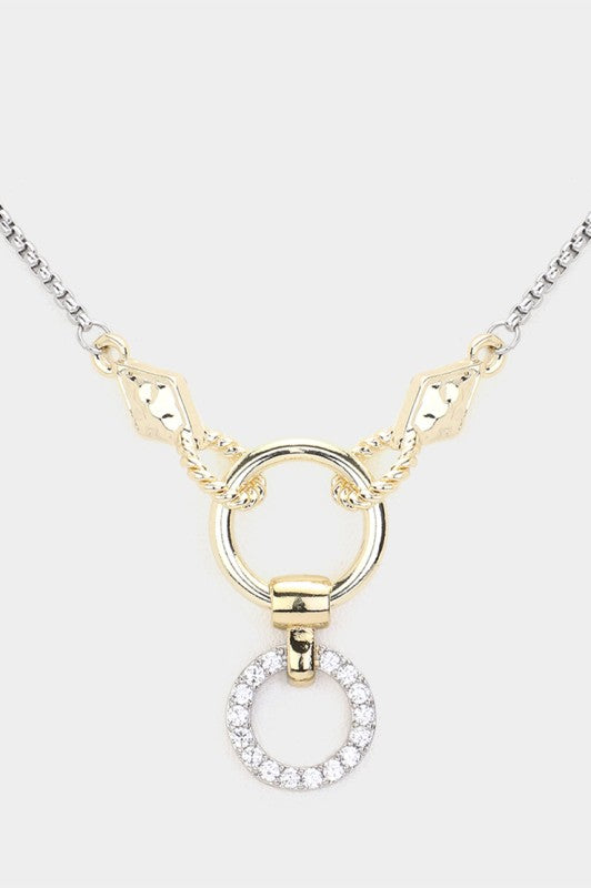 Round and Round Two Tone Necklace-[option4]-[option5]-Cute-Trendy-Shop-Womens-Boutique-Clothing-Store