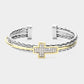 Faithful Friends Two Tone Cross Bracelet-[option4]-[option5]-Cute-Trendy-Shop-Womens-Boutique-Clothing-Store