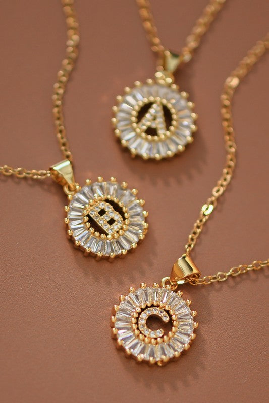 Small Radiant Initial Necklace A - W-Cute-Trendy-Shop-Womens-Boutique-Clothing-Store