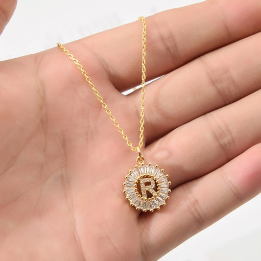 Small Radiant Initial Necklace A - W-R-Cute-Trendy-Shop-Womens-Boutique-Clothing-Store