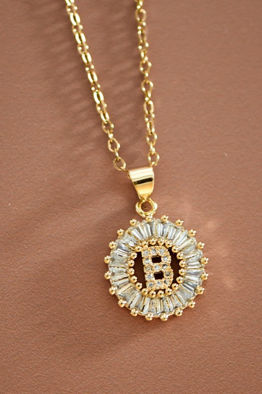 Small Radiant Initial Necklace A - W-[option4]-[option5]-Cute-Trendy-Shop-Womens-Boutique-Clothing-Store