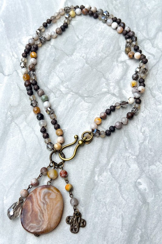 Double Up Stone Beaded Necklace-[option4]-[option5]-Cute-Trendy-Shop-Womens-Boutique-Clothing-Store