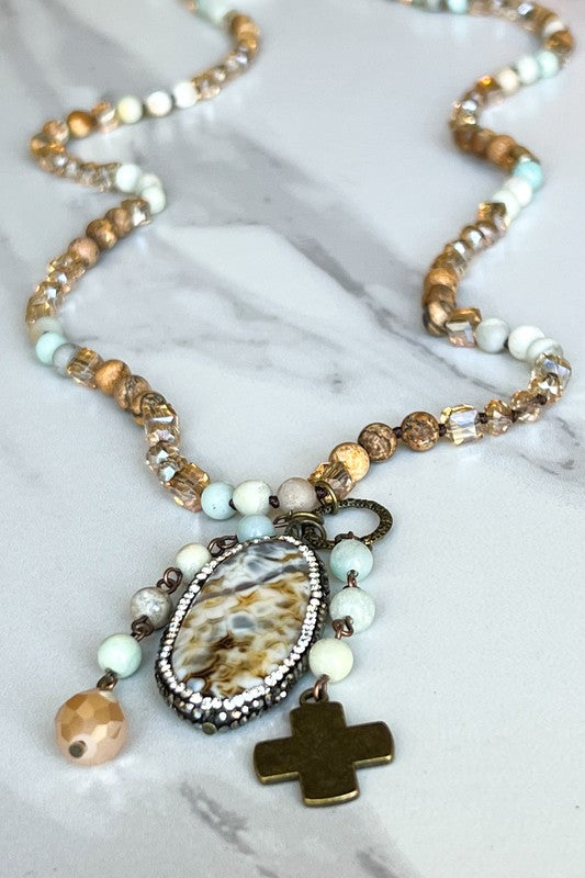 Keep It Close Jasper & Amazonite Necklace-[option4]-[option5]-Cute-Trendy-Shop-Womens-Boutique-Clothing-Store