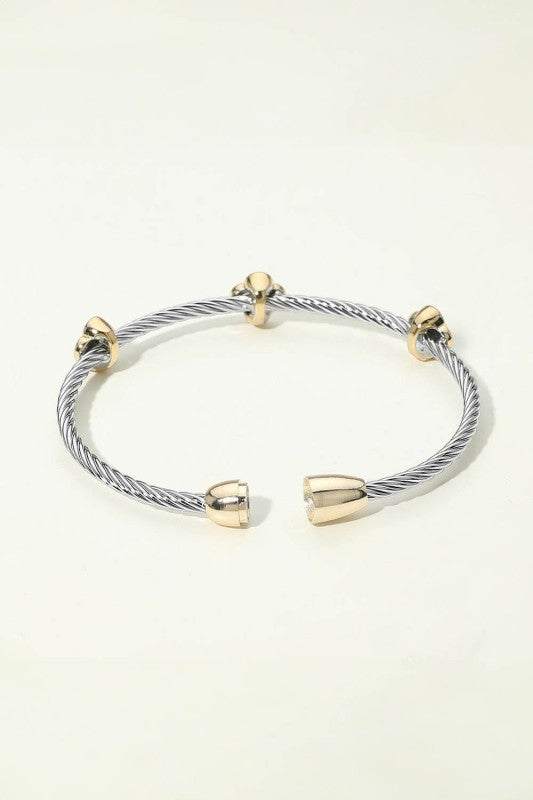 Taking My Time CZ Clover Magnetic Cable Bracelet-[option4]-[option5]-Cute-Trendy-Shop-Womens-Boutique-Clothing-Store