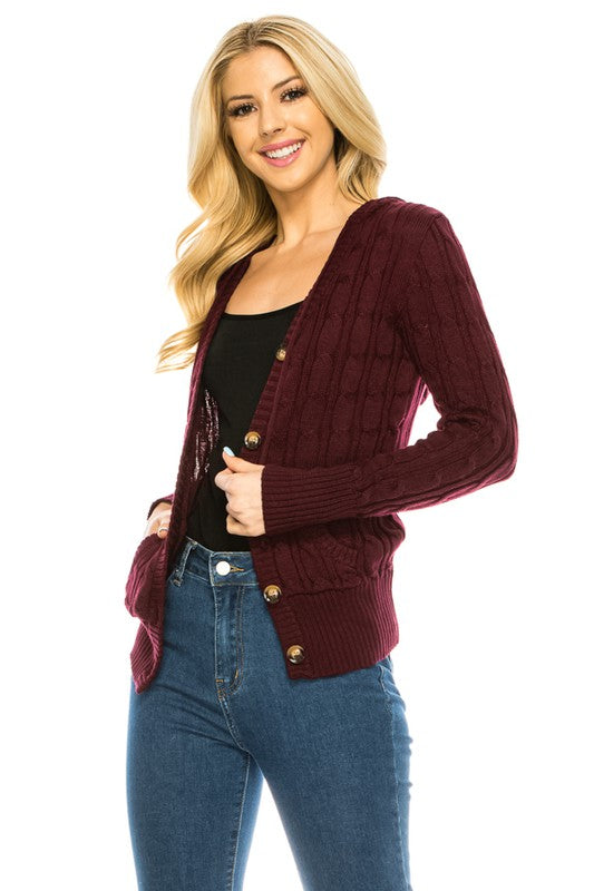 No Cover Up Button Burgundy Hooded Sweater-[option4]-[option5]-Cute-Trendy-Shop-Womens-Boutique-Clothing-Store