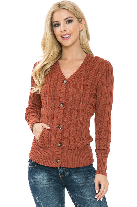 No Cover Up Button Rust Hooded Sweater-[option4]-[option5]-Cute-Trendy-Shop-Womens-Boutique-Clothing-Store