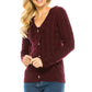 No Cover Up Button Burgundy Hooded Sweater-[option4]-[option5]-Cute-Trendy-Shop-Womens-Boutique-Clothing-Store