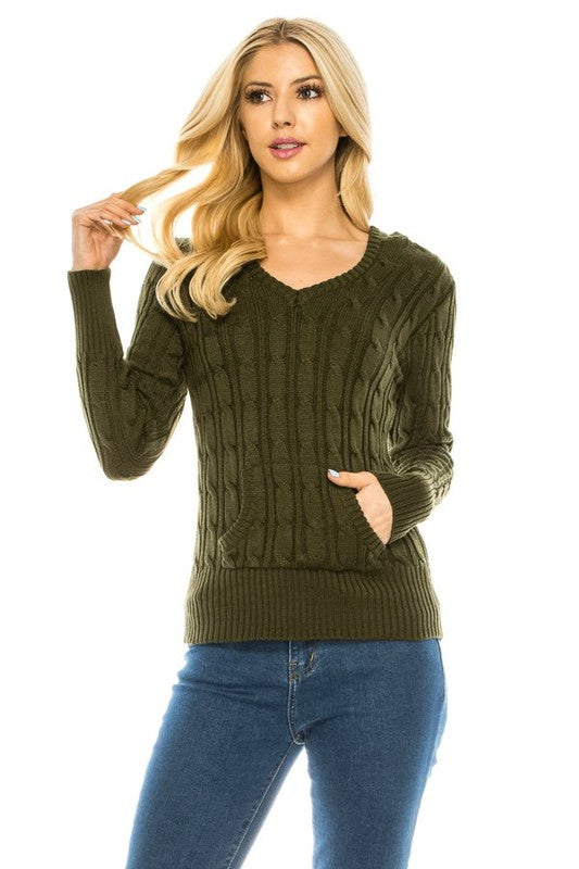 Attention Getter Olive Hooded Sweater-[option4]-[option5]-Cute-Trendy-Shop-Womens-Boutique-Clothing-Store