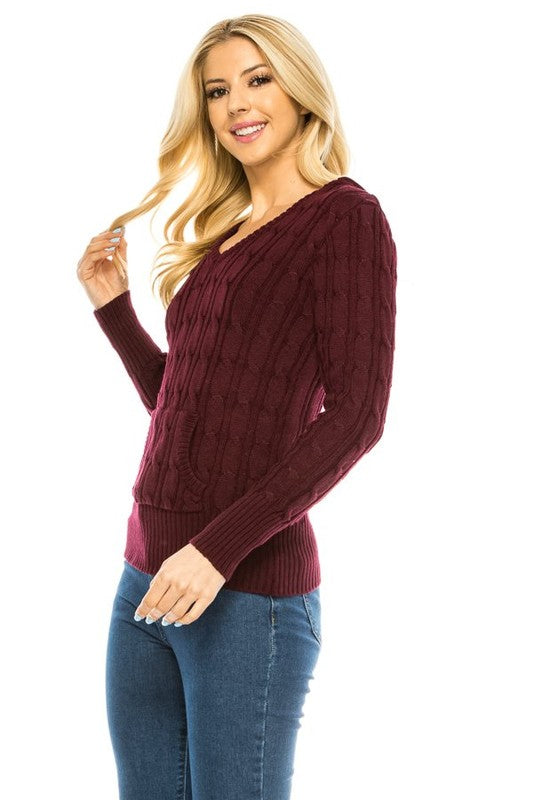 Attention Getter Burgundy Hooded Sweater-[option4]-[option5]-Cute-Trendy-Shop-Womens-Boutique-Clothing-Store