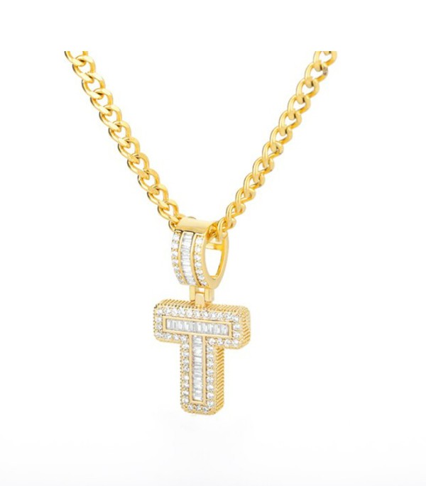Crystal Set In Gold Initial Necklace A - Z-[option4]-[option5]-Cute-Trendy-Shop-Womens-Boutique-Clothing-Store