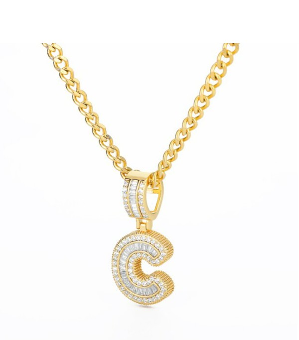 Crystal Set In Gold Initial Necklace A - Z-[option4]-[option5]-Cute-Trendy-Shop-Womens-Boutique-Clothing-Store