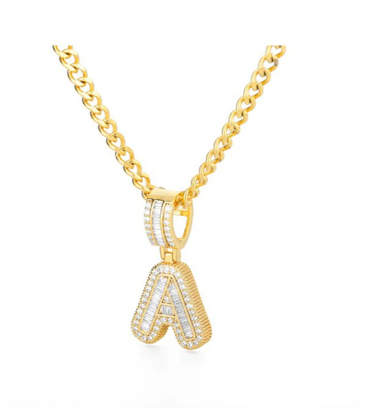 Crystal Set In Gold Initial Necklace A - Z-A-Cute-Trendy-Shop-Womens-Boutique-Clothing-Store
