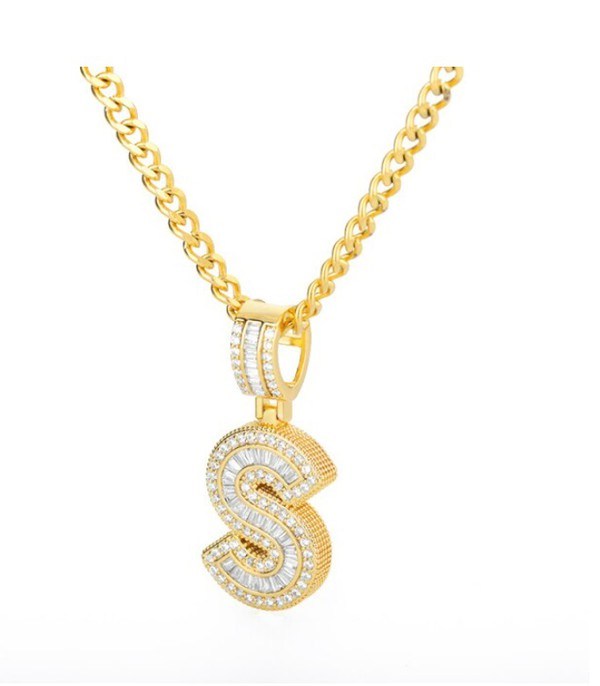Crystal Set In Gold Initial Necklace A - Z-[option4]-[option5]-Cute-Trendy-Shop-Womens-Boutique-Clothing-Store
