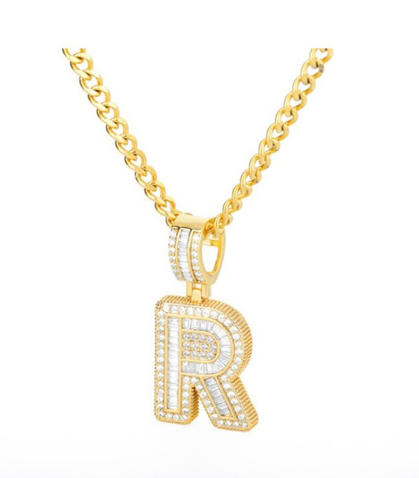 Crystal Set In Gold Initial Necklace A - Z-[option4]-[option5]-Cute-Trendy-Shop-Womens-Boutique-Clothing-Store