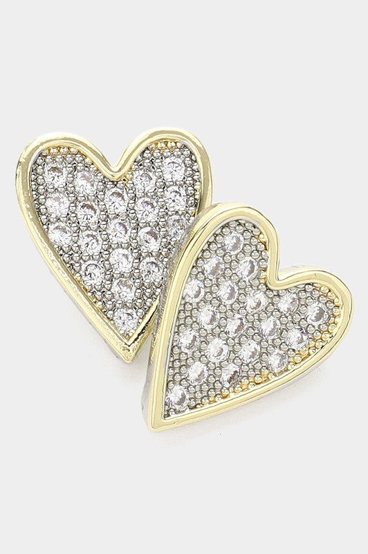 Indulge Yourself Heart Pave Post Earrings-[option4]-[option5]-Cute-Trendy-Shop-Womens-Boutique-Clothing-Store