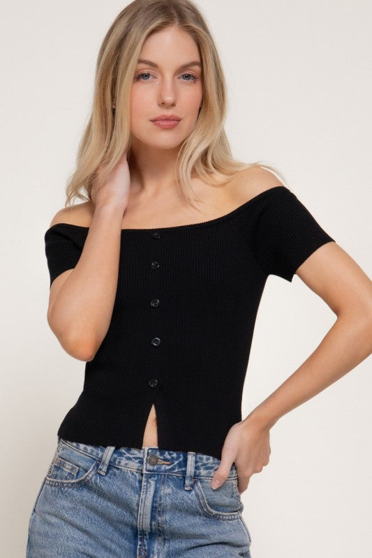 Level The Field Button Crop Top-[option4]-[option5]-Cute-Trendy-Shop-Womens-Boutique-Clothing-Store