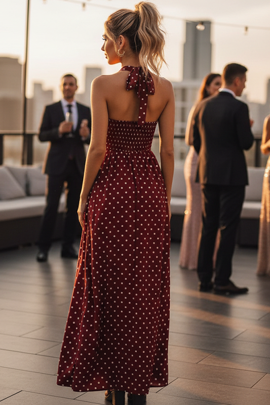 Stunning As Ever Polka Dot Halter Maxi-[option4]-[option5]-Cute-Trendy-Shop-Womens-Boutique-Clothing-Store