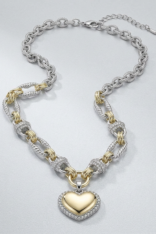 Greatest Blessing Two Tone Heart Necklace-[option4]-[option5]-Cute-Trendy-Shop-Womens-Boutique-Clothing-Store