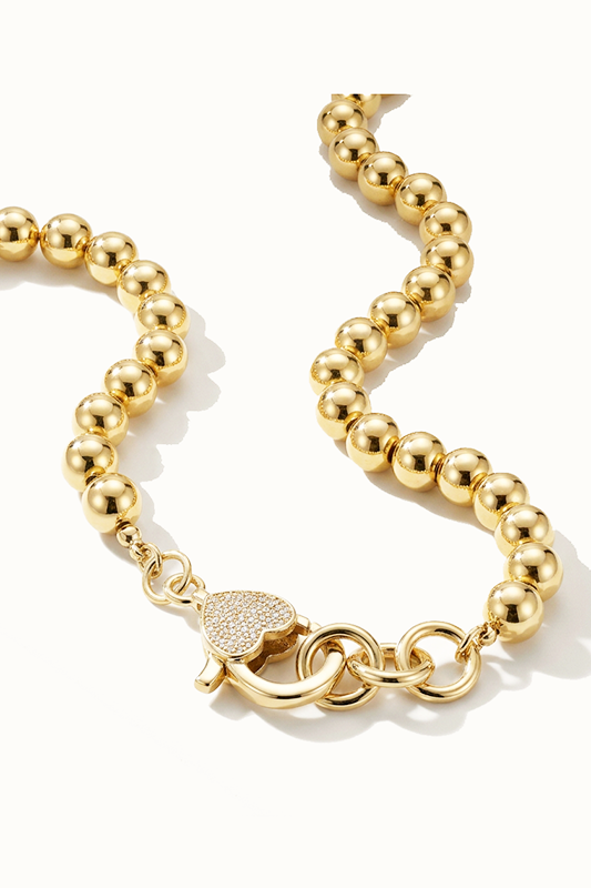 Lighthearted Look Gold Heart and Bead Necklace-[option4]-[option5]-Cute-Trendy-Shop-Womens-Boutique-Clothing-Store