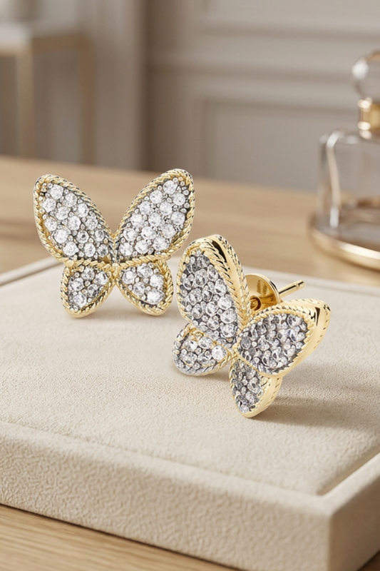 Just The Sweetest Butterfly CZ Earrings-Cute-Trendy-Shop-Womens-Boutique-Clothing-Store