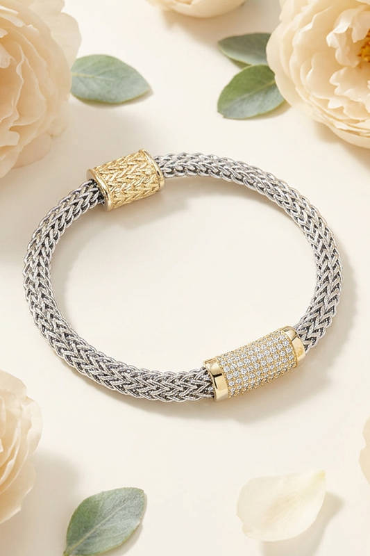 Pave Bar Mesh Magnetic Bracelet-Cute-Trendy-Shop-Womens-Boutique-Clothing-Store