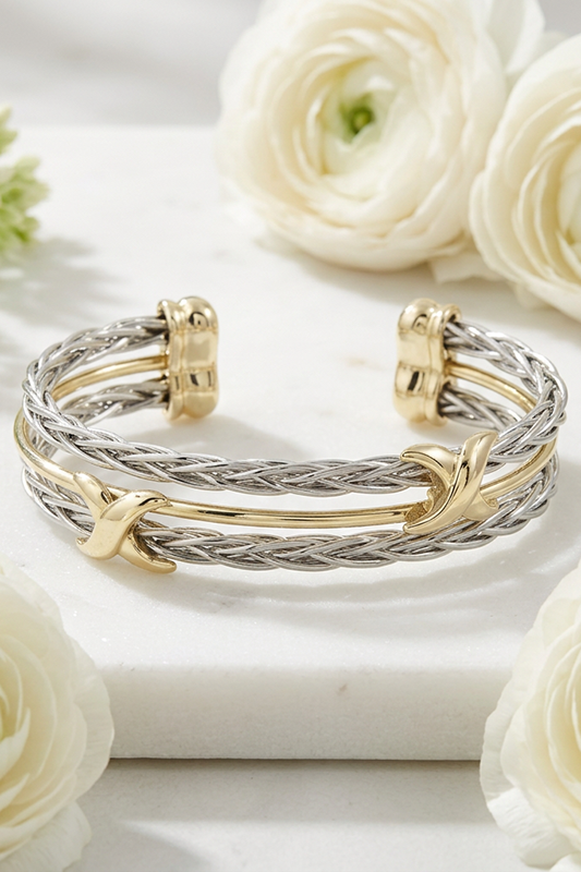 Here's A Winner Triple Row Cuff racelet-Cute-Trendy-Shop-Womens-Boutique-Clothing-Store