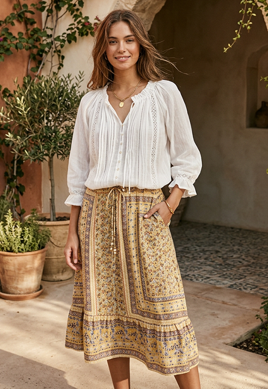 Not Your Mama’s Boho Lace-Trim V-Neck Blouse-Cute-Trendy-Shop-Womens-Boutique-Clothing-Store