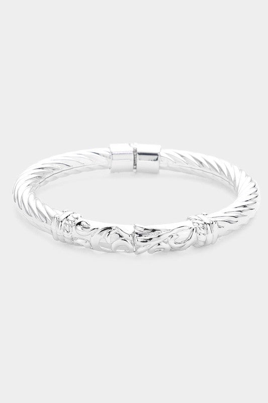 Make A Speech Detailed Hinged Bracelet-[option4]-[option5]-Cute-Trendy-Shop-Womens-Boutique-Clothing-Store