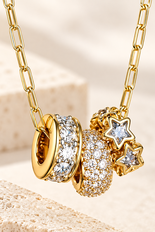 Roll Out in Style Triple Barrel Charm Necklace-Cute-Trendy-Shop-Womens-Boutique-Clothing-Store