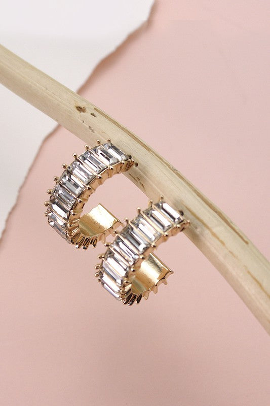 Experience Life Baguette Hoop Earrings-Cute-Trendy-Shop-Womens-Boutique-Clothing-Store