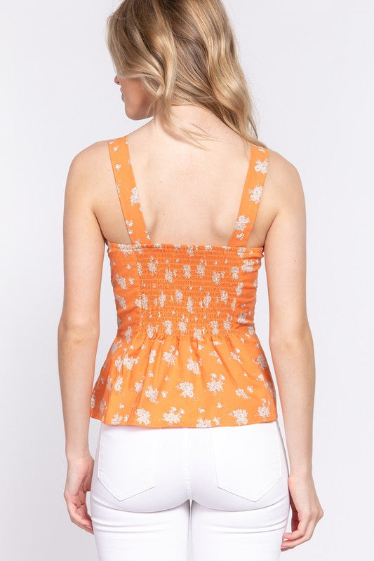 Champagne Toasts Floral Zip Front Top-[option4]-[option5]-Cute-Trendy-Shop-Womens-Boutique-Clothing-Store