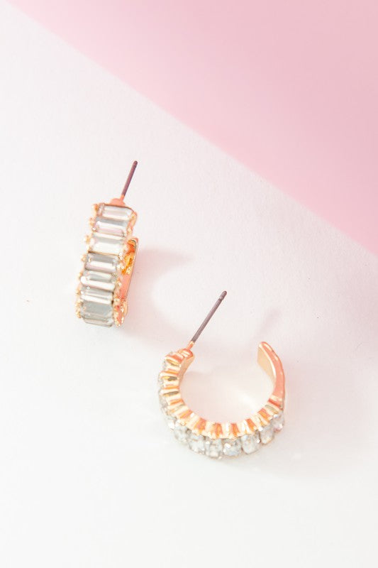 Experience Life Baguette Hoop Earrings-Cute-Trendy-Shop-Womens-Boutique-Clothing-Store