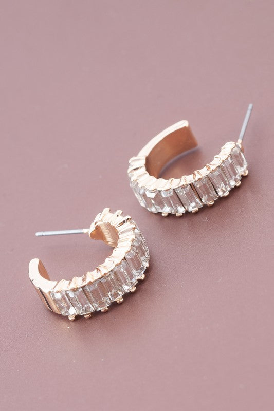 Experience Life Baguette Hoop Earrings-Cute-Trendy-Shop-Womens-Boutique-Clothing-Store