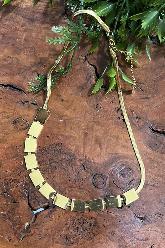 Gold Embellished Herringbone Necklace-[option4]-[option5]-Cute-Trendy-Shop-Womens-Boutique-Clothing-Store