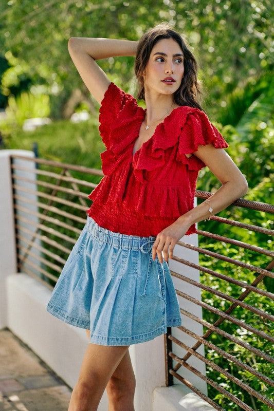 It All Makes Sense Red Ruffle Top-Cute-Trendy-Shop-Womens-Boutique-Clothing-Store