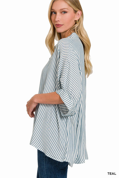Salute the Stripes Top Teal-[option4]-[option5]-Cute-Trendy-Shop-Womens-Boutique-Clothing-Store