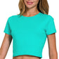 Just Add Fun Crop Tee Shirt Top-Turquoise-SMALL-[option4]-[option5]-Cute-Trendy-Shop-Womens-Boutique-Clothing-Store