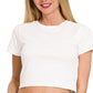 Just Add Fun Crop Tee Shirt Top-White-SMALL-[option4]-[option5]-Cute-Trendy-Shop-Womens-Boutique-Clothing-Store