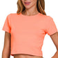 Just Add Fun Crop Tee Shirt Top-coral-SMALL-[option4]-[option5]-Cute-Trendy-Shop-Womens-Boutique-Clothing-Store