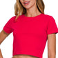 Just Add Fun Crop Tee Shirt Top-Red-SMALL-[option4]-[option5]-Cute-Trendy-Shop-Womens-Boutique-Clothing-Store