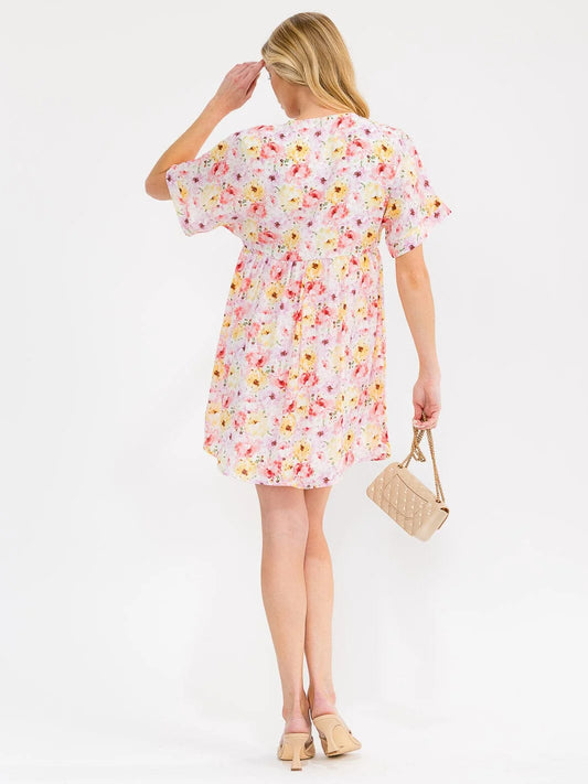 Sweet & Subtle Floral Mini Dress-Cute-Trendy-Shop-Womens-Boutique-Clothing-Store